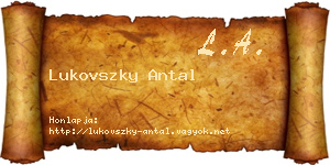 Lukovszky Antal névjegykártya